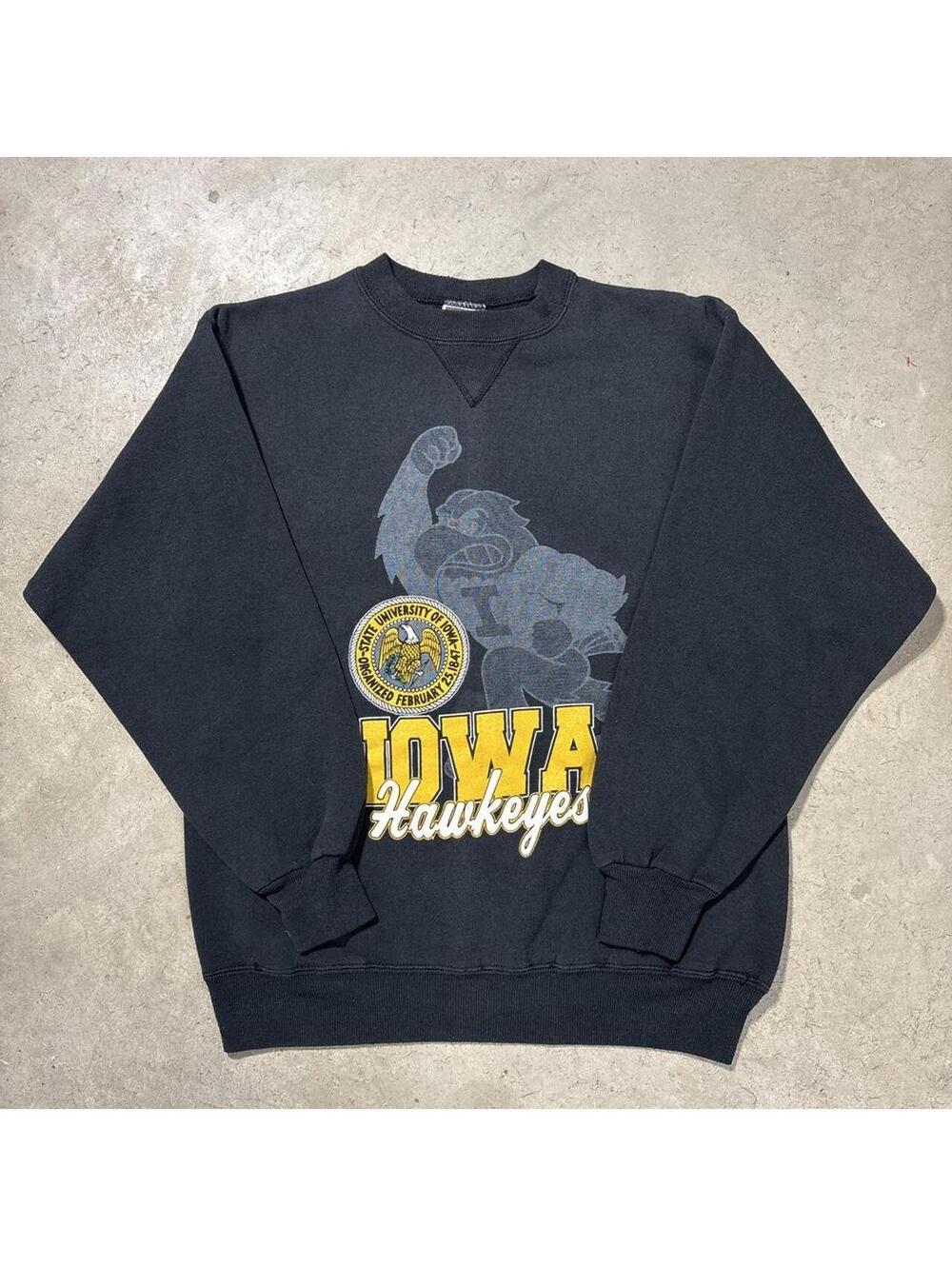 Vintage 90s Iowa Hawkeyes Hanes Heavyweight Sweatshirt Men's L NCAA